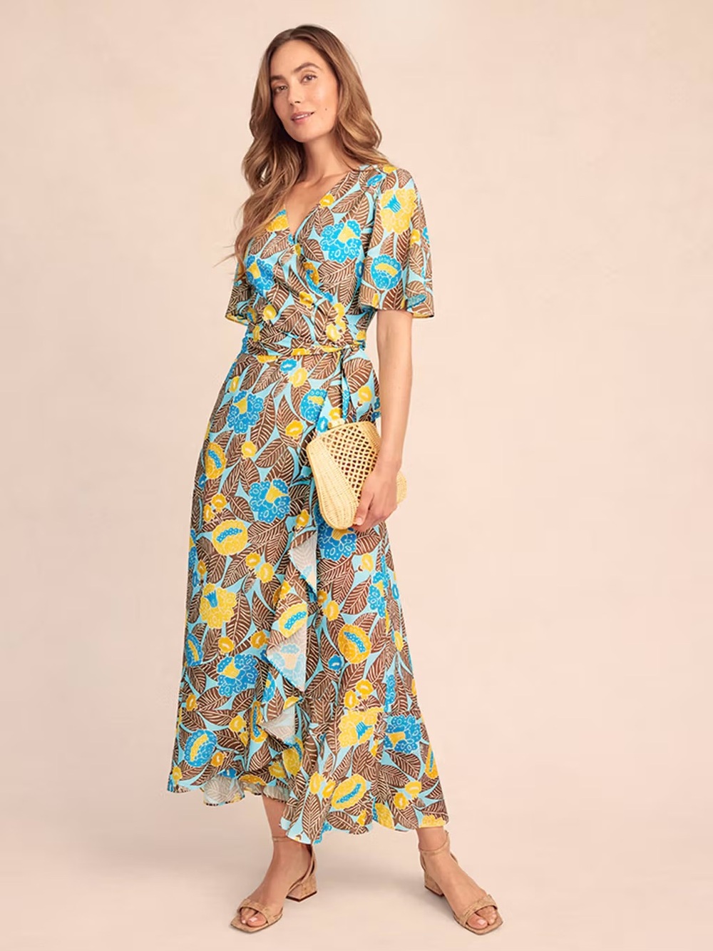 NWT J. McLaughlin Audette Floral Wrap Maxi Dress Size S